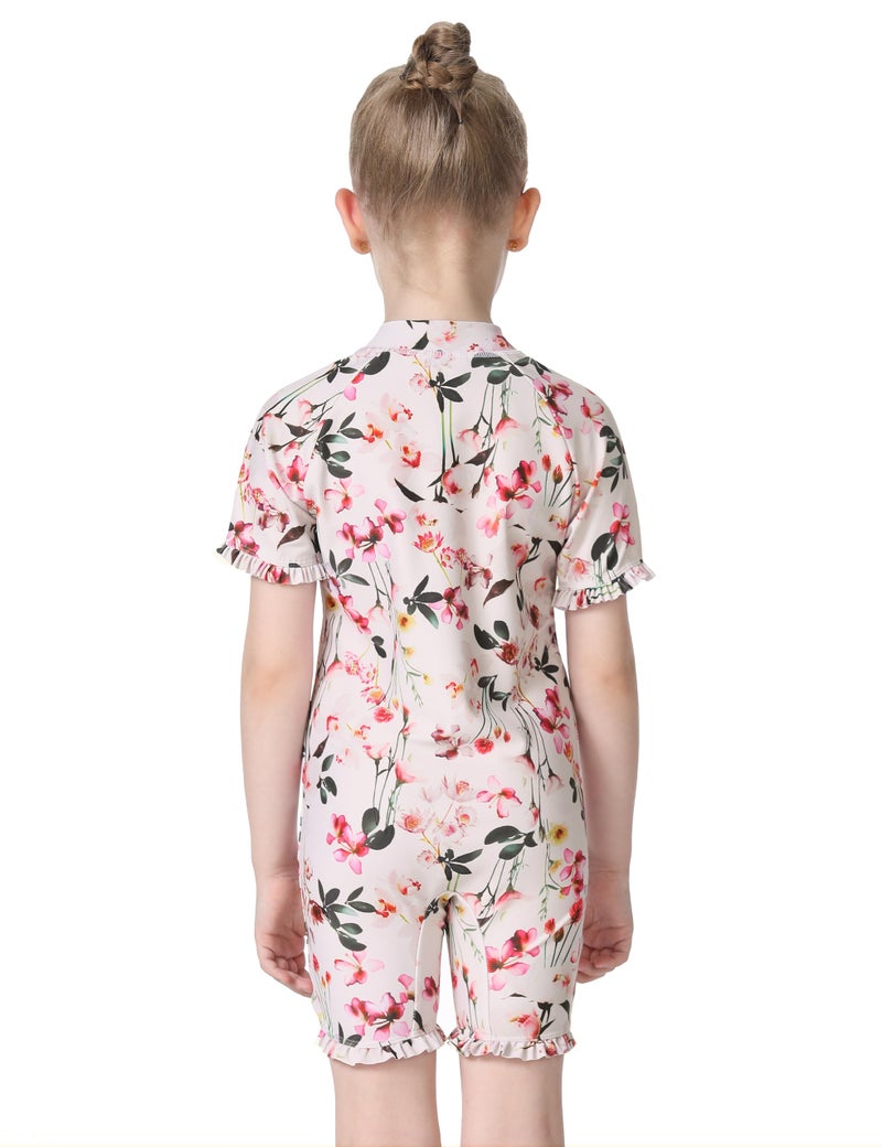 Cadocado Baby Girl Lovely Swimsuit Infant One Piece Beachwear Floral Printed Rashguard Sunsuit Swimwear,Flower Print,12-18 Month - Image 4